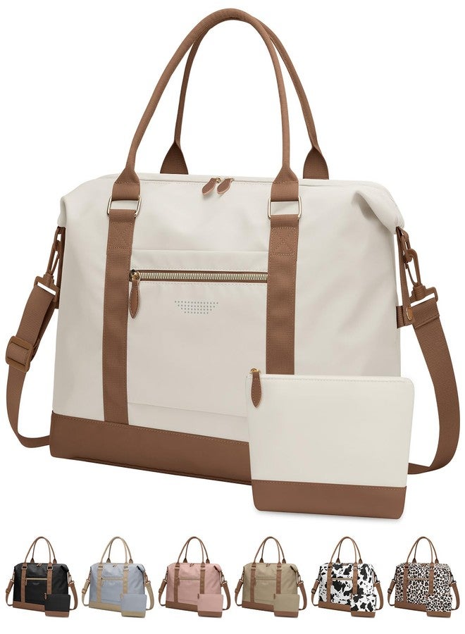 ELONGRIVER Travel Duffel Bag, Beige, Large - Image 1