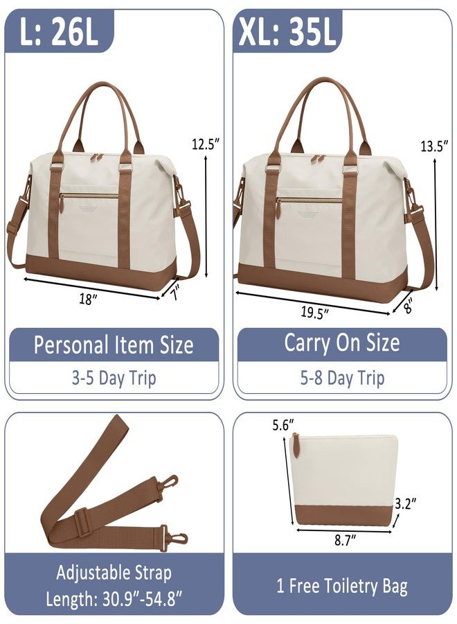 ELONGRIVER Travel Duffel Bag, Beige, Large - Image 2