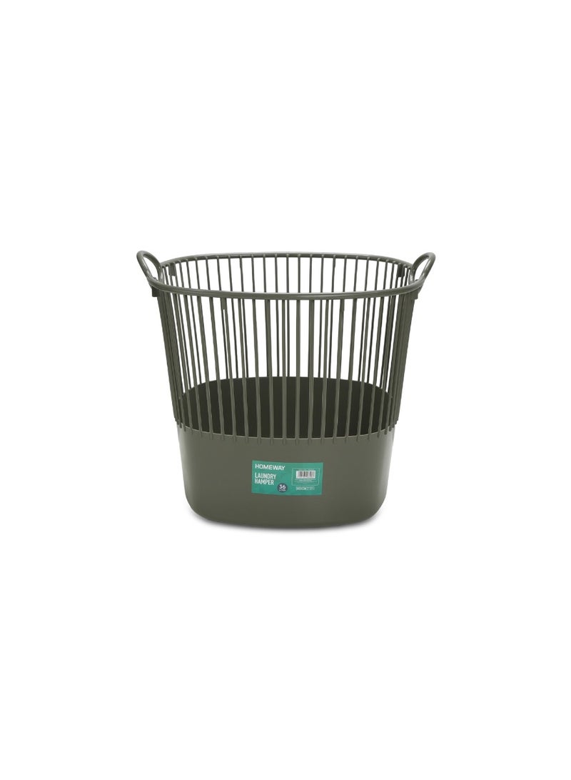 Homeway Laundry Hamper 36L with Comfort Handles, Lightweight Free-Standing Laundry Basket for Clothes, Towels and Linens, HW3948 - Image 2