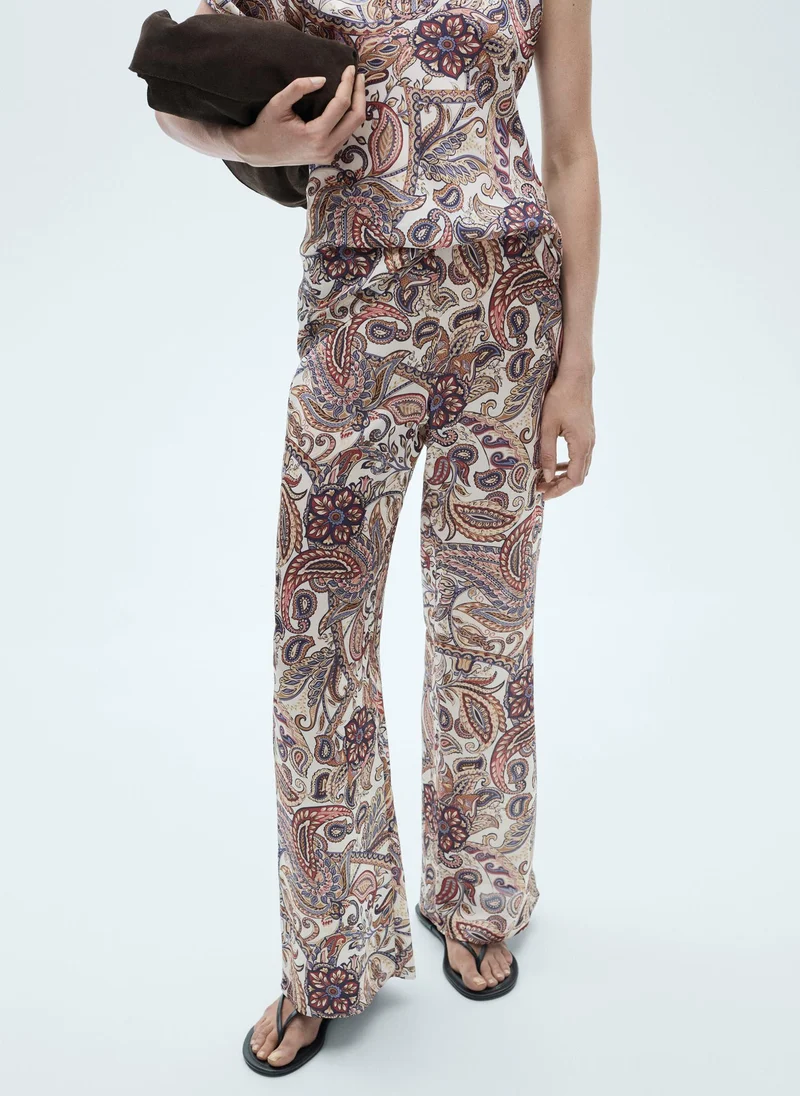 MANGO Flowy Printed Pants