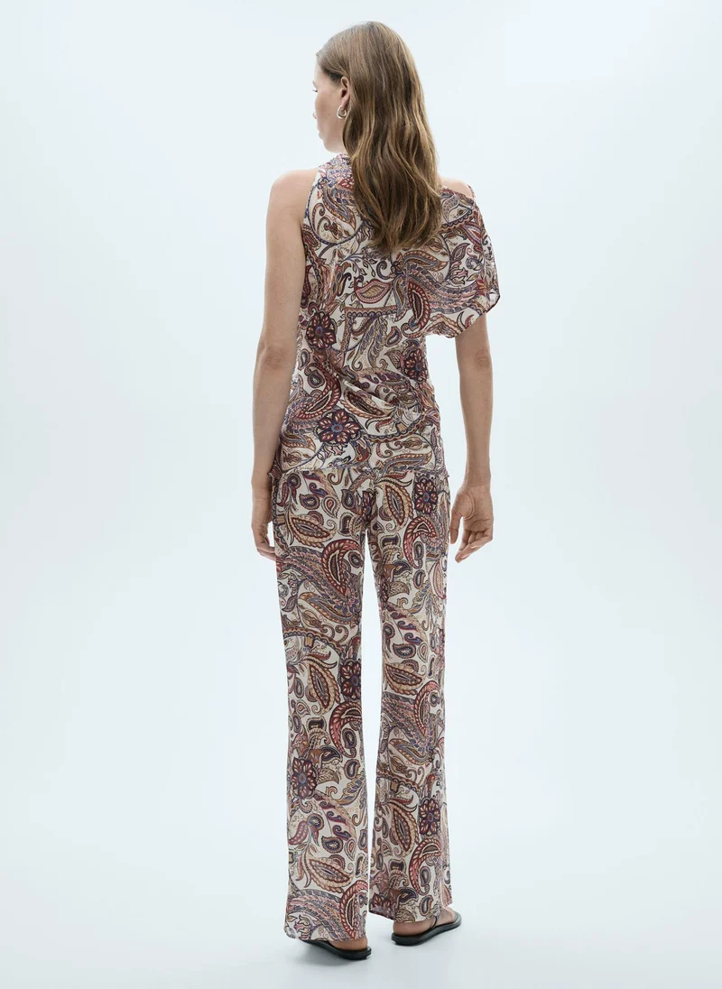 MANGO Flowy Printed Pants