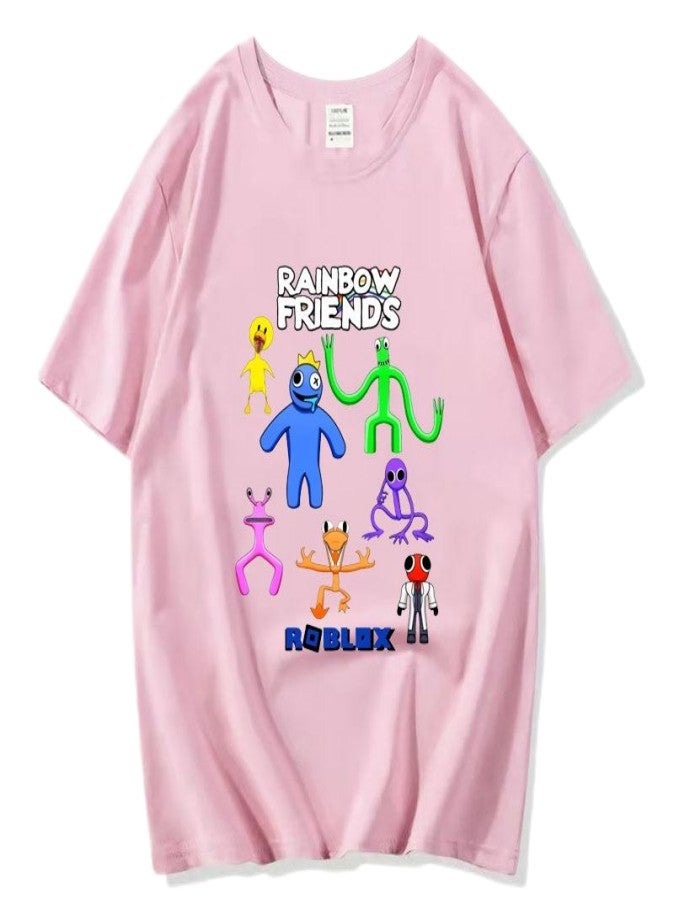 Rainbow Friends Unisex Short Sleeve Stylish Top TShirt cotton Tee for Boys Girls Kid Children - Image 1
