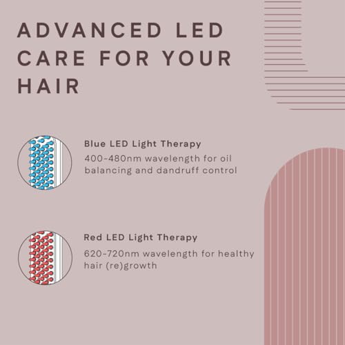 WINSTON LED Hair Growth Comb with Red & Blue Light Therapy & Vibration Head Massager | Scalp Treatment, Hair Fall Control | Rechargeable Electric Detangler for Men & Women | All Hair Type | 1 Year Warranty (White) - Image 4