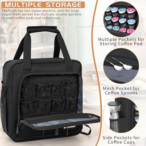 OUUTMEE Coffee Maker Carrying Bag Compatible with Keurig K-Mini or K-Mini Plus, Single Serve Coffee Brewer Portable Storage Bag with Extra Pockets, Storage Tote Case With Multiple Pockets for K-Cup - Image 2