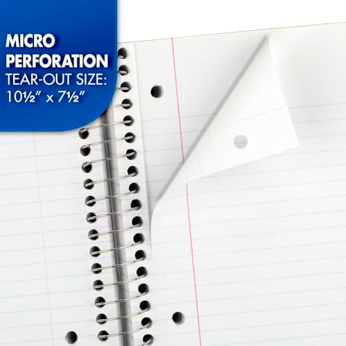 Mead Spiral Notebook, 3 Subject, College Ruled Paper, 120 Sheets, 10-1/2" x 8", Color Selected For You, 1 Count (05748) - Image 3