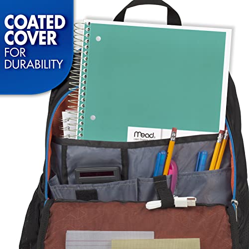 Mead Spiral Notebook, 3 Subject, College Ruled Paper, 120 Sheets, 10-1/2" x 8", Color Selected For You, 1 Count (05748) - Image 4