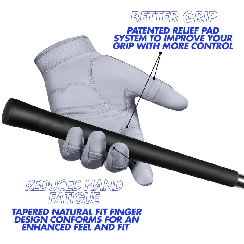 Bionic Men's StableGrip with NaturalFit 2.0 Golf Glove with Dual Expansion Thumb for Best Fit - Premium Cabretta Leatherâ€¦ (Gray, Large, Left) - Image 4