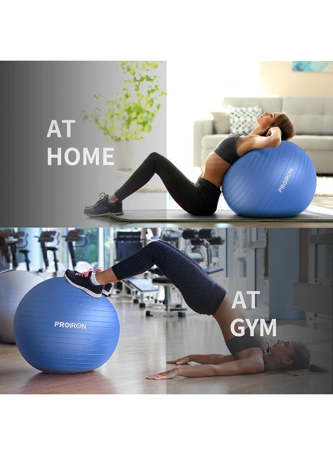 PROIRON Yoga Ball Anti-Burst Exercise Ball Chair with Quick Pump Slip Resistant Gym Ball Supports 500KG Balance Ball for Pilates Yoga Birthing Pregnancy Stability Gym Workout Training - Image 5