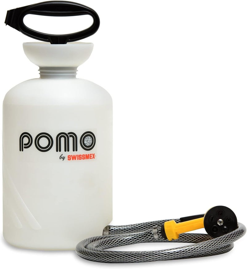 POMO دش محمول عالي الضغط سعة 5 لتر، دش خارجي، دش تخييم، مجموعة شطف ركوب الأمواج، دش شاطئي، غسيل الكلاب، شطف قارب، دش سيارة، بخاخ متعدد الاستخدامات سعة 1.5 جالون، مضخة يدوية 45 PSI - لا حاجة للطاقة! - Image 1