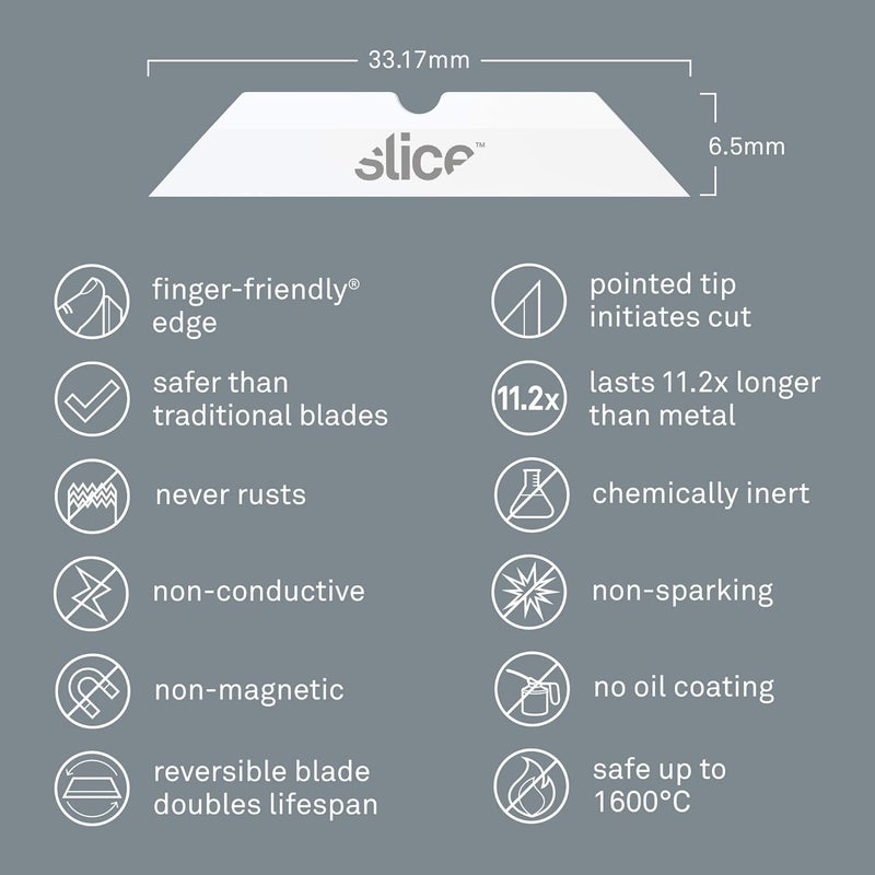 Slice 10408 Replacement Blade, Ceramic, Finger Friendly, Pointed Tip for Intricate Cuts and Thin Materials, Lasts 11x Longer than Metal - Image 3