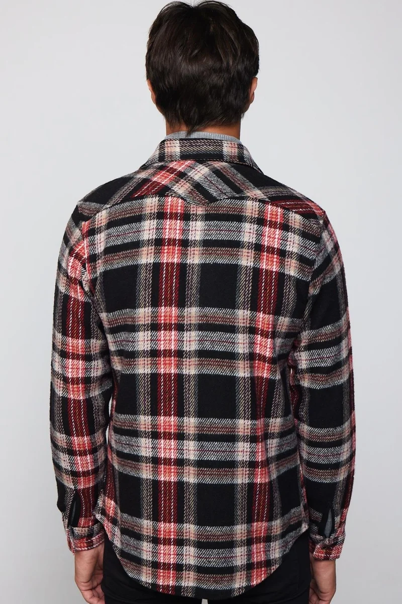 تودورس Slim Fit Slim Fit Single Pocket Checked Lumberjack Winter Men's Shirt