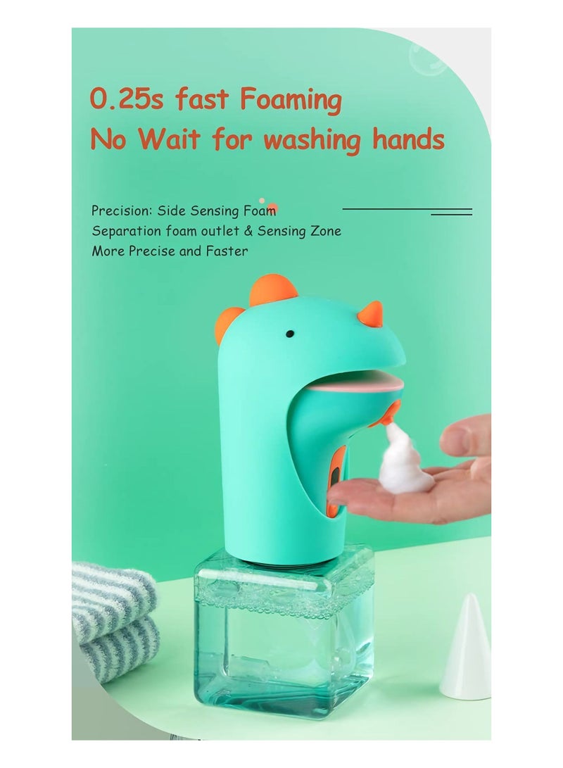 Automatic Soap Dispenser, Foaming No Touch, IPX6 Waterproof Cute Dispenser for Kitchen, Countertop, Kids, Adults, 8.7oz/250ml(Green) - Image 3