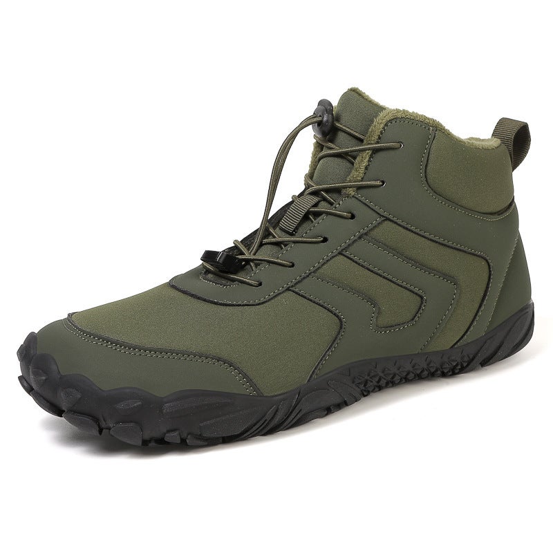 Five-Finger Outdoor Cotton Shoes, Non-Slip and Wear-Resistant, Couple''s Hiking Shoes, Warm High-Top Plus Wool Boots, Men''s and Women''s Cold-Proof Hiking Shoes - Image 1