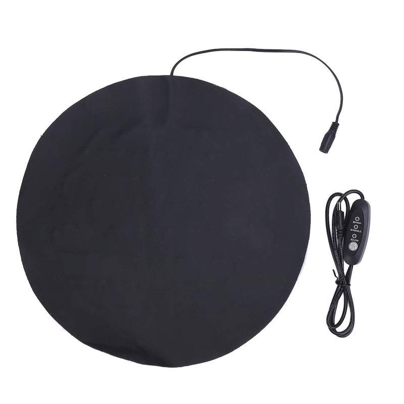 USB Heating Pad for Small Pets PU Leather Round Heated Plate 3 Levels Temperature - Image 1
