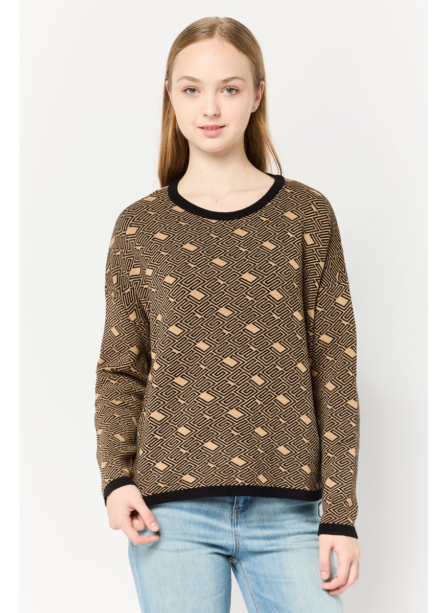 GUESS Women Crew Neck Brand Logo Long Sleeves Sweatshirt, Multicolor  - Image 1