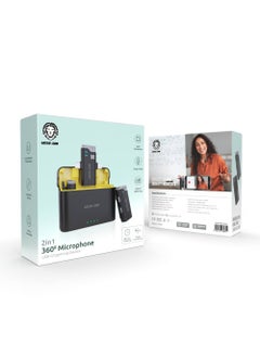 GREEN LION 2 In 1 360° Microphone USB-C Lightning / 21 Hours Working Time / Automatic Pairing / Up to 20m Transmission Range / Noise Cancelling - Black  - Image 3