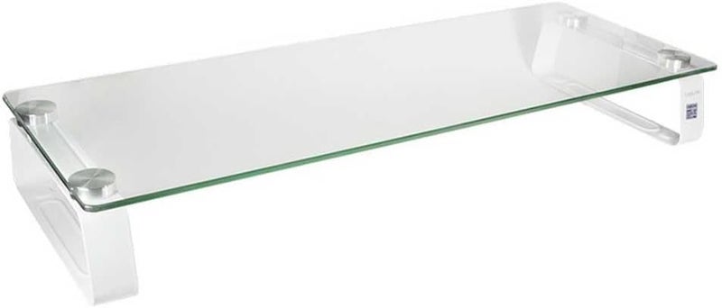 Logilink BP0027 Glass and Metal Monitor Riser, 20 kg Load Capacity, 5 mm Thickness, 560 x 210 x 80 mm (BP0027 TV Stand) - Image 1