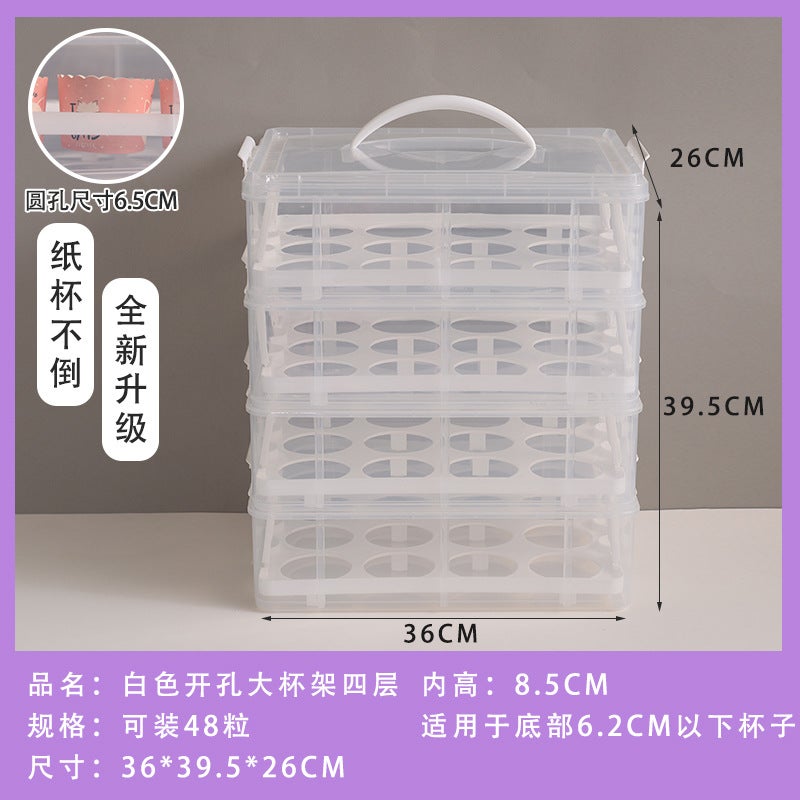 Paper Cup Cake Packing Box Portable Dessert Dessert Table Household Commercial Transparent Plastic Storage Box Muffin Cup - Image 3