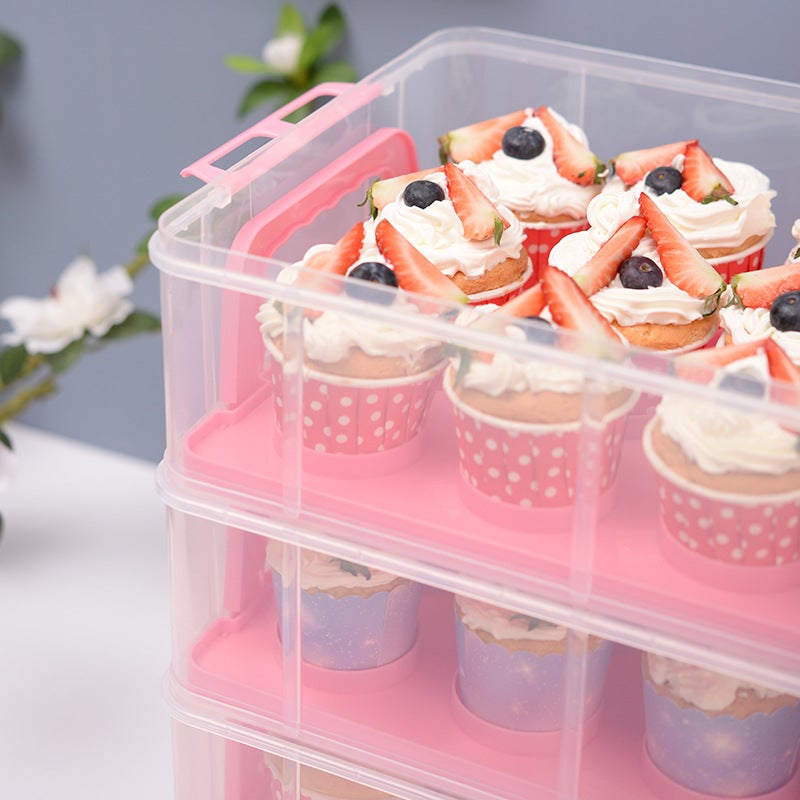 Paper Cup Cake Packing Box Portable Dessert Dessert Table Household Commercial Transparent Plastic Storage Box Muffin Cup - Image 4