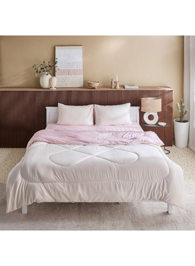 Home Box Derby 3-Piece Reversible Microfiber King Comforter Set - 220x240 cm  - Image 4