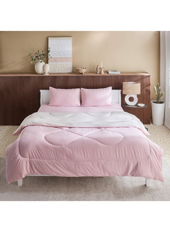 Home Box Derby 3-Piece Reversible Microfiber King Comforter Set - 220x240 cm  - Image 3