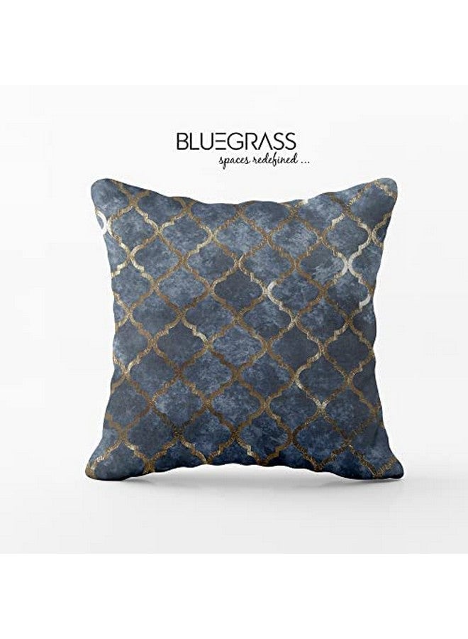 BLUE GRASS Digital HD Foil Print Velvet 200 TC Cushion Cover - Set Of 5 || Mutlicolour || Size: 12X12 Inches.,Multicolour - Image 2