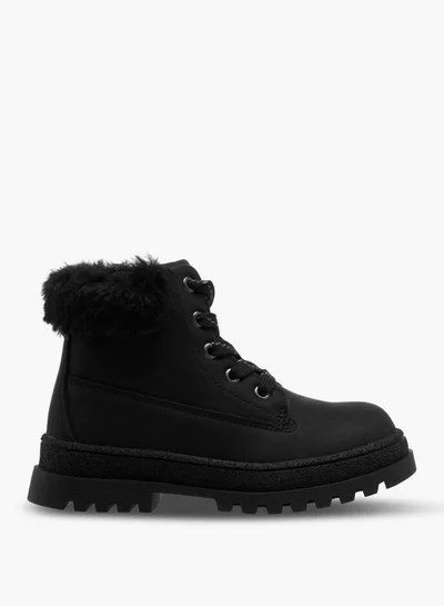 Flora Bella By Shoexpress Girls Faux Fur Detail High Cut Boots