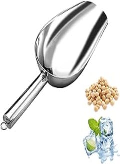 Metal Ice Scoop 6 Oz, Small Stainless Steel Ice Scooper for Ice Maker Ice Bucket Kitchen Freezer Bar Party Wedding, Heavy Duty Ice Cube Scooper, Food Scoops, Dishwasher Safe
