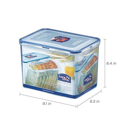 LocknLock (Pack of 2) LOCK & LOCK Airtight Rectangular Tall Food Storage Container 131.87-oz / 16.48-cup - Image 3