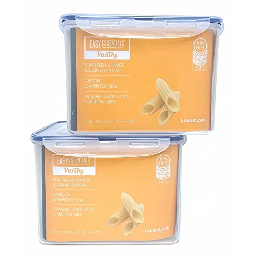 LocknLock (Pack of 2) LOCK & LOCK Airtight Rectangular Tall Food Storage Container 131.87-oz / 16.48-cup - Image 1