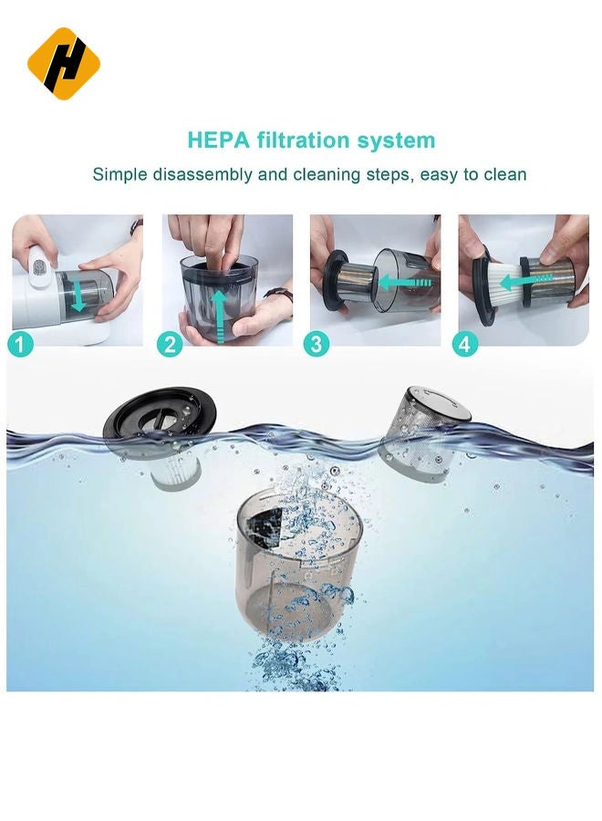 HuHa Handheld UV Light Vacuum Cleaner 10KPa Effectively Removes Dust Mites Bed Bugs Collector for Bed Home Mattress Pillows Cloth Sofas Carpets  - Image 5