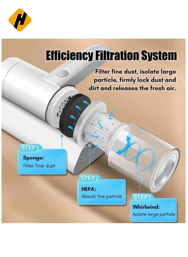 HuHa Handheld UV Light Vacuum Cleaner 10KPa Effectively Removes Dust Mites Bed Bugs Collector for Bed Home Mattress Pillows Cloth Sofas Carpets  - Image 4