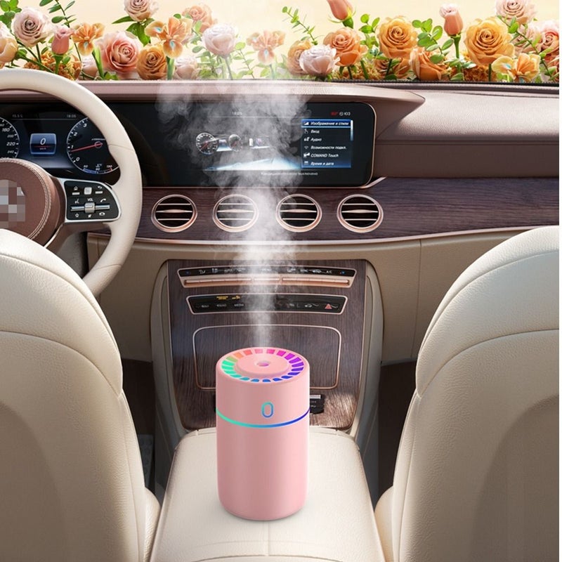 Car Humidifier Aromatherapy Diffuser With White Ambient Night Light LED Mood Smart Air Freshener For Vehicles Home Office Desktop 10 Scenarios No Battery Required - Image 3