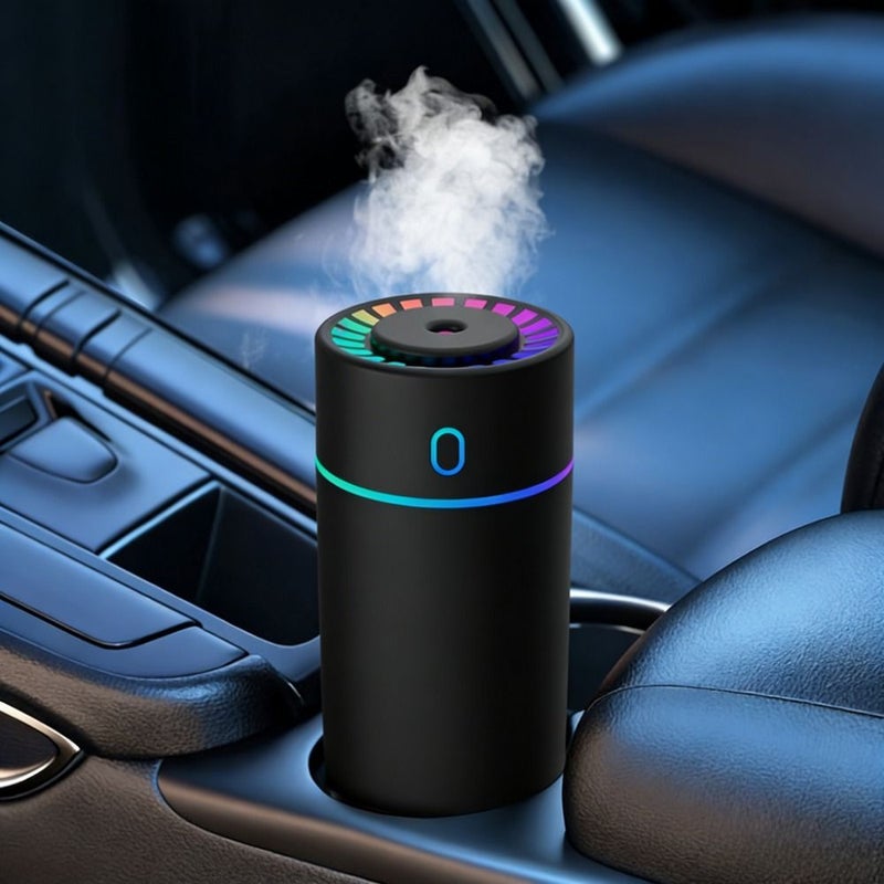 Car Humidifier Aromatherapy Diffuser With White Ambient Night Light LED Mood Smart Air Freshener For Vehicles Home Office Desktop 10 Scenarios No Battery Required - Image 1