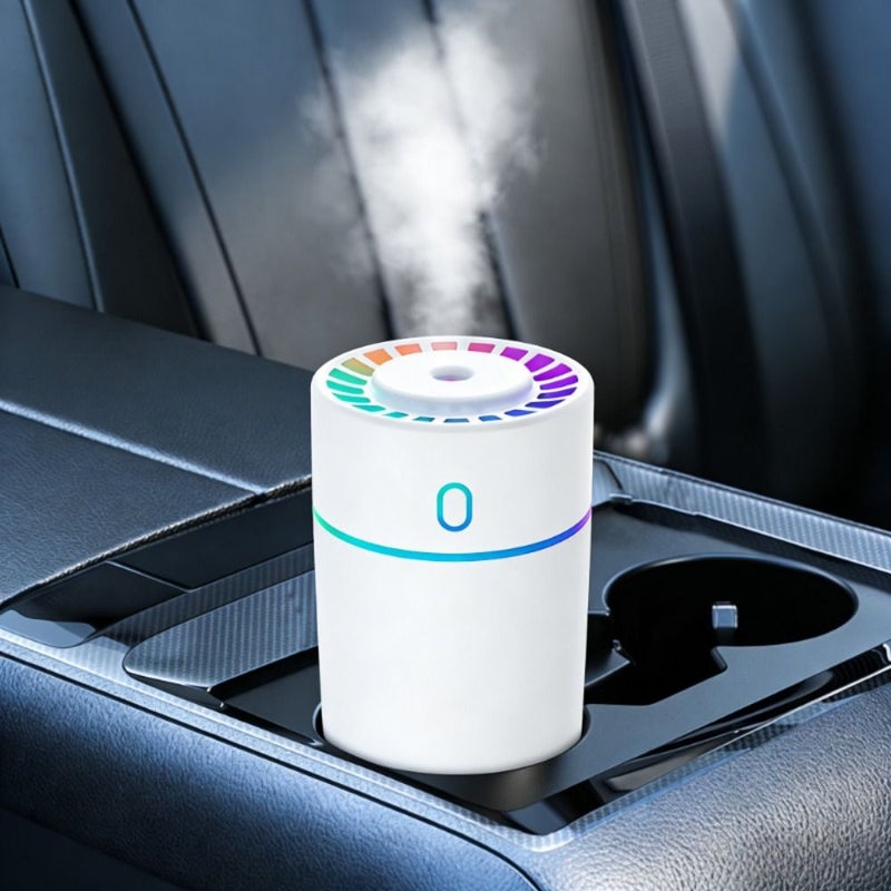 Car Humidifier Aromatherapy Diffuser With White Ambient Night Light LED Mood Smart Air Freshener For Vehicles Home Office Desktop 10 Scenarios No Battery Required - Image 2