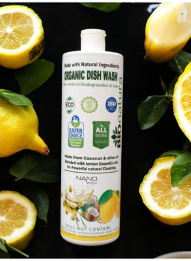 BioNatura Organic Dish Soap – 1L × Pack of 3 | Natural, Non-Toxic, Safe for Baby Bottles, Eco-Friendly & Biodegradable, Gentle on Hands, Lemon Fresh Scent - Image 3