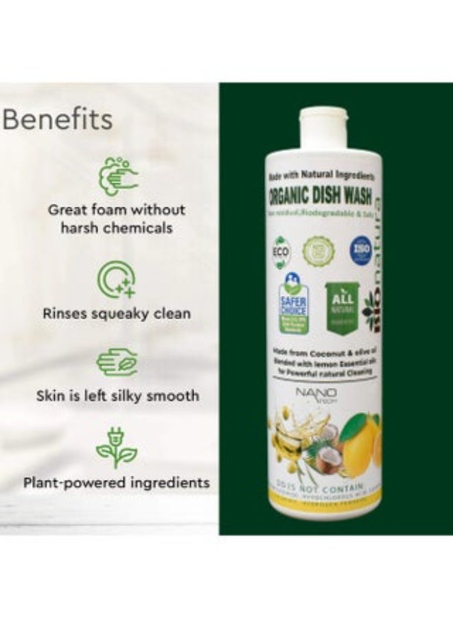 BioNatura Organic Dish Soap – 1L × Pack of 3 | Natural, Non-Toxic, Safe for Baby Bottles, Eco-Friendly & Biodegradable, Gentle on Hands, Lemon Fresh Scent - Image 4