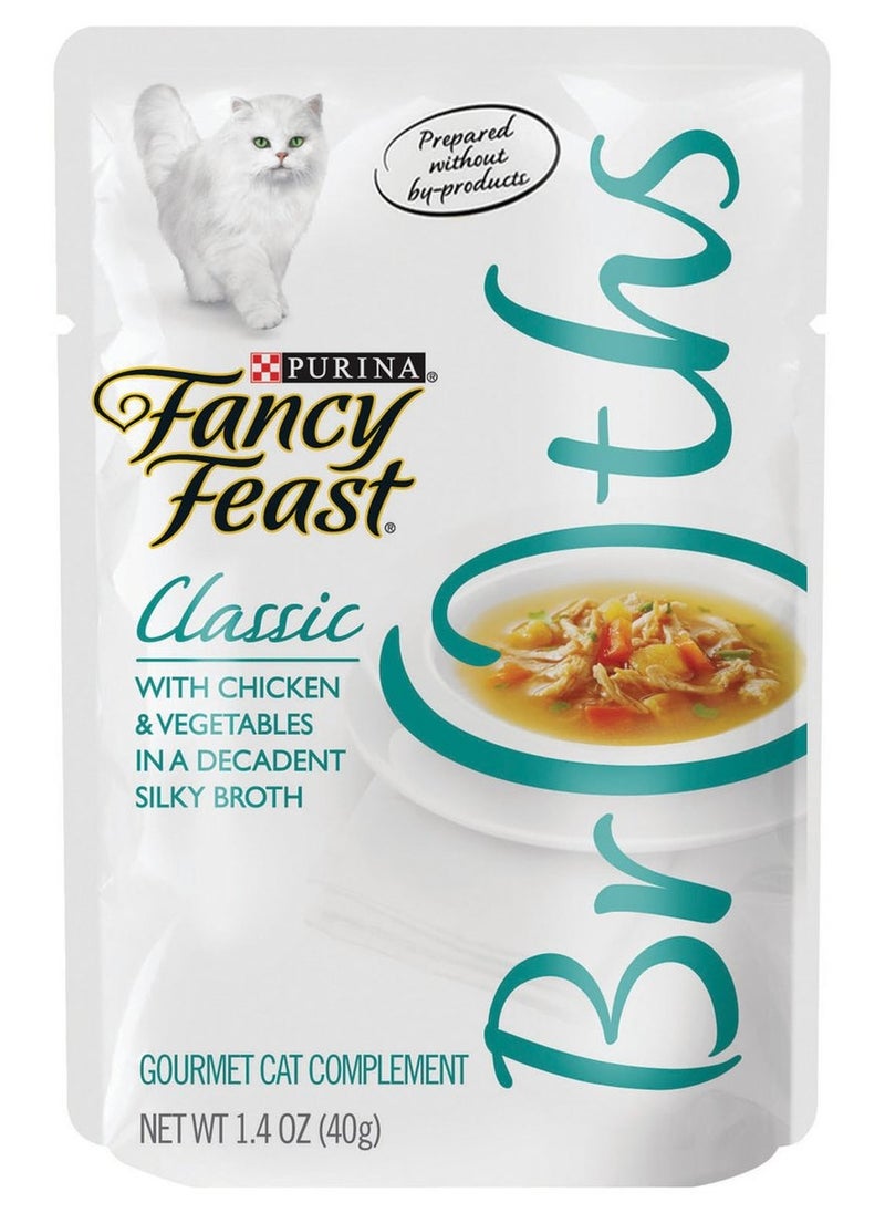 Purina- invalid brand name Fancy Feast Classic Broths Chicken & Vegetable Wet Cat Food 40 G  - Image 1