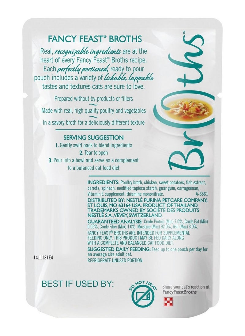 Purina- invalid brand name Fancy Feast Classic Broths Chicken & Vegetable Wet Cat Food 40 G  - Image 2