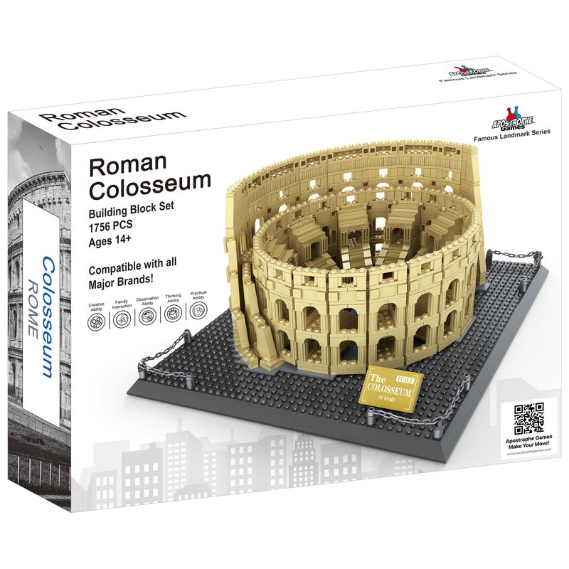 Apostrophe Games Roman Colosseum Building Block Set - 1756-Pieces Colosseum Model Building Blocks for Adults and Kids - Italy’s Colosseum Architecture Kit Famous Landmark Series - Image 4