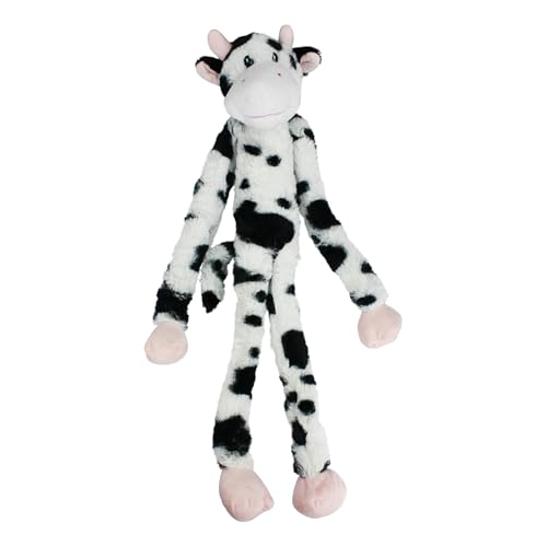 Multipet Swingin Slevin Cow Dog Plush Toy Squeaky Toys for All Dogs Extra Soft Plush Stuffed Animal for Cuddling Playing Cute 27 White 5 Squeakers - Image 1