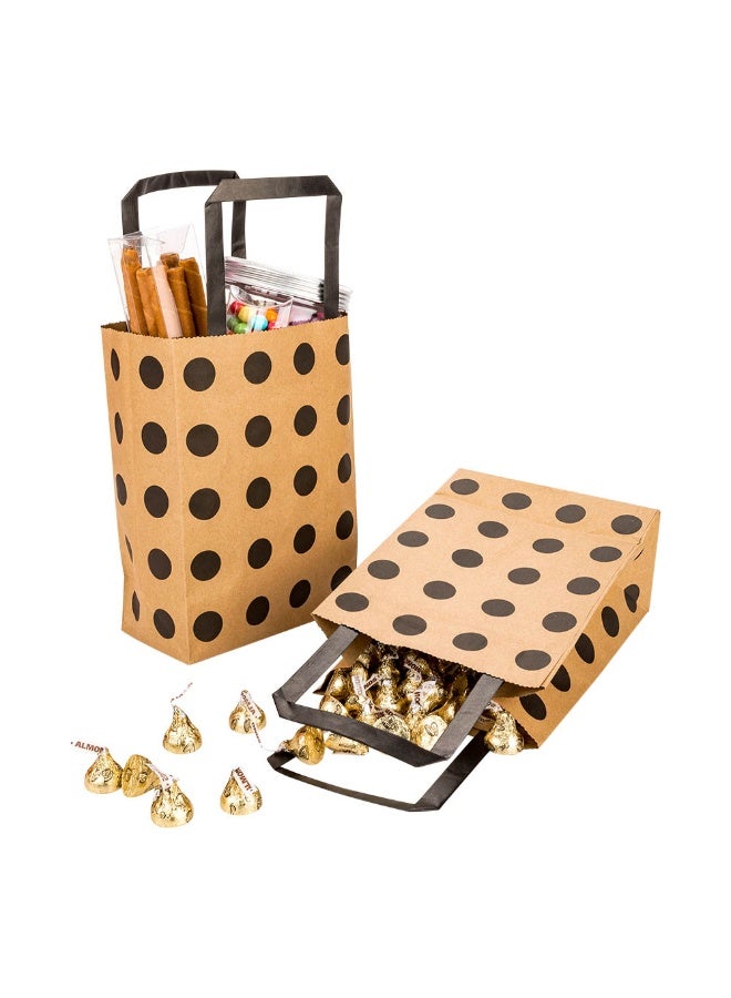 Restaurantware Saving Nature 15.9 x 9.8 x 17.3 Inch Paper Shopping Bags, 100 Large Retail Bags With Handles - Polka Dots, Sustainable, Kraft Paper Merchandise Bags, For Wedding, Birthday Party Favor - Image 2