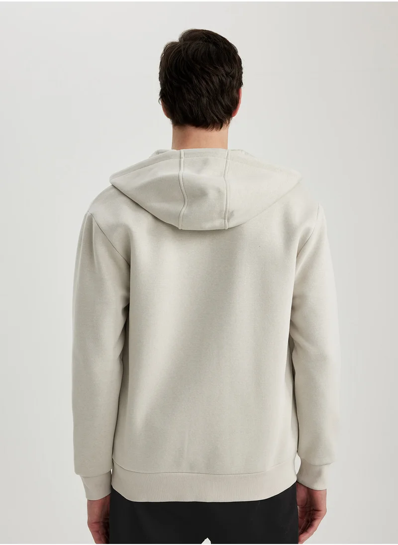 ديفاكتو Hooded Zipped Basic Sweatshirt