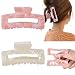 Aileam Big Claw Tortoise Banana Pink French Celluloid Leopard Print Clips for Women's & Girls' Thick and Thin Hair - 3.3 Inch, Strong Hold, 2 Color Options (2 Packs) - Image 2