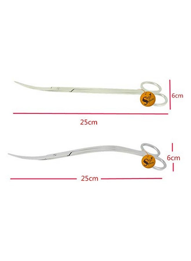 Sage Square Jumbo Size Professional Aquarium Tongs Scissor Long Stainless Steel Scissor Tool for Fish Tank, Aquatic Plant Cleaning (Wave & Curve) - Image 2