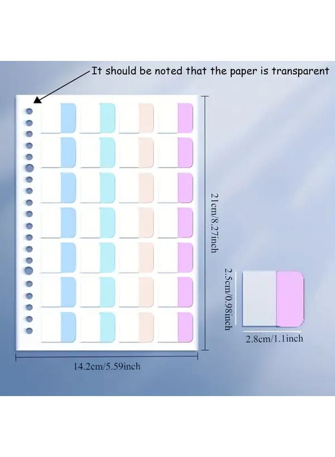 Minimalist Pastel Index Tabs 112pcs 4 Sheets Durable PVC For Notes Organization - Image 3