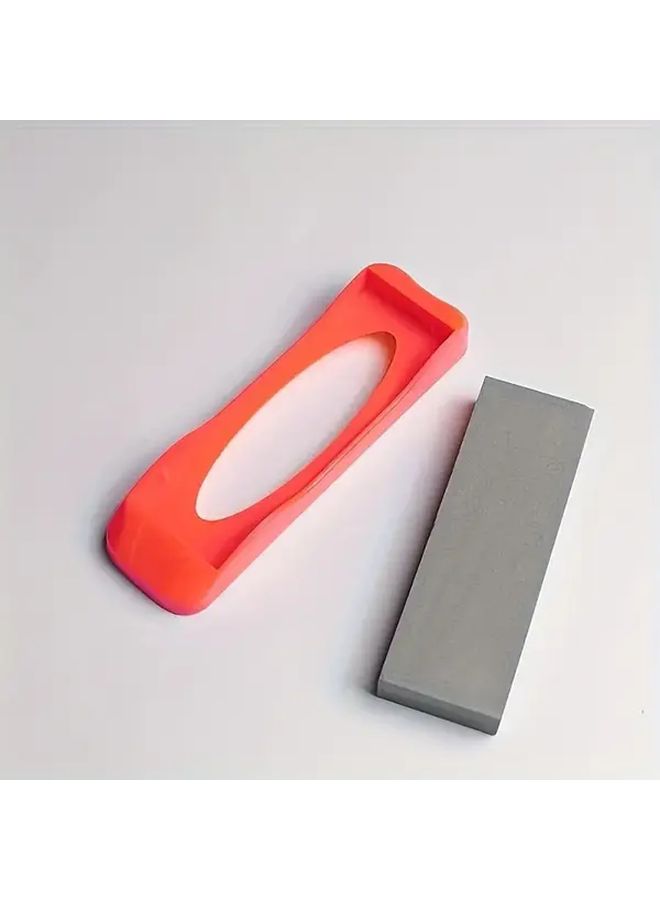 Green Dual Sided Sharpening Stone with Anti Slip Base for Kitchen Knives - Image 1