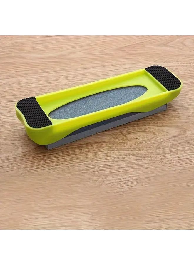 Green Dual Sided Sharpening Stone with Anti Slip Base for Kitchen Knives - Image 3