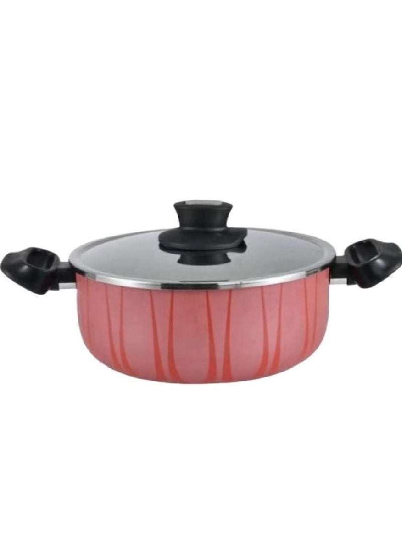 ميستر كوك - قدر تفلون مع غطاء ستانلس ستيل 24 سم MISTER COOK MC/1253/24 - Image 1