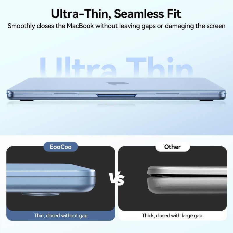 Case Compatible for 2026 2025-2023 MacBook Air 15 inch M5 M4 M3 M2 A3448 A3241 A3114 A2941,[Ultra-Thin],Air 15.3 Translucent Matte Protective Hard Shell Cover,[Original Texture]-Matte Sky Blue - Image 5